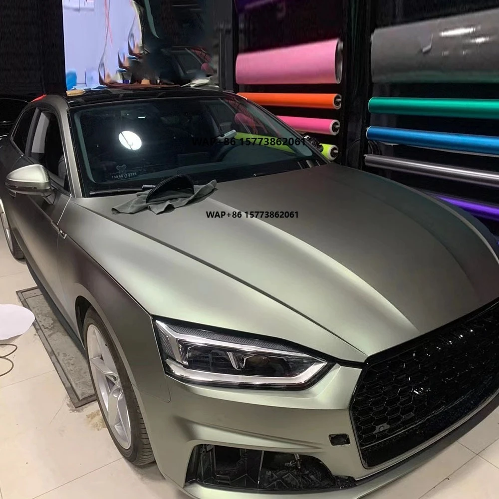 

1.52*18metre Green Grey Ultra-matte Metallic Professional Car Wrapping Vinyl Stickers