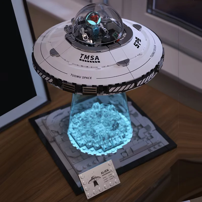 Ruimte UFO Ruimtevaartuig Bouwstenen Marsmannetjes Vliegende Schotel Model ToySci-Fi Movie Series Bricks Set Ornament Collectibles Geschenken