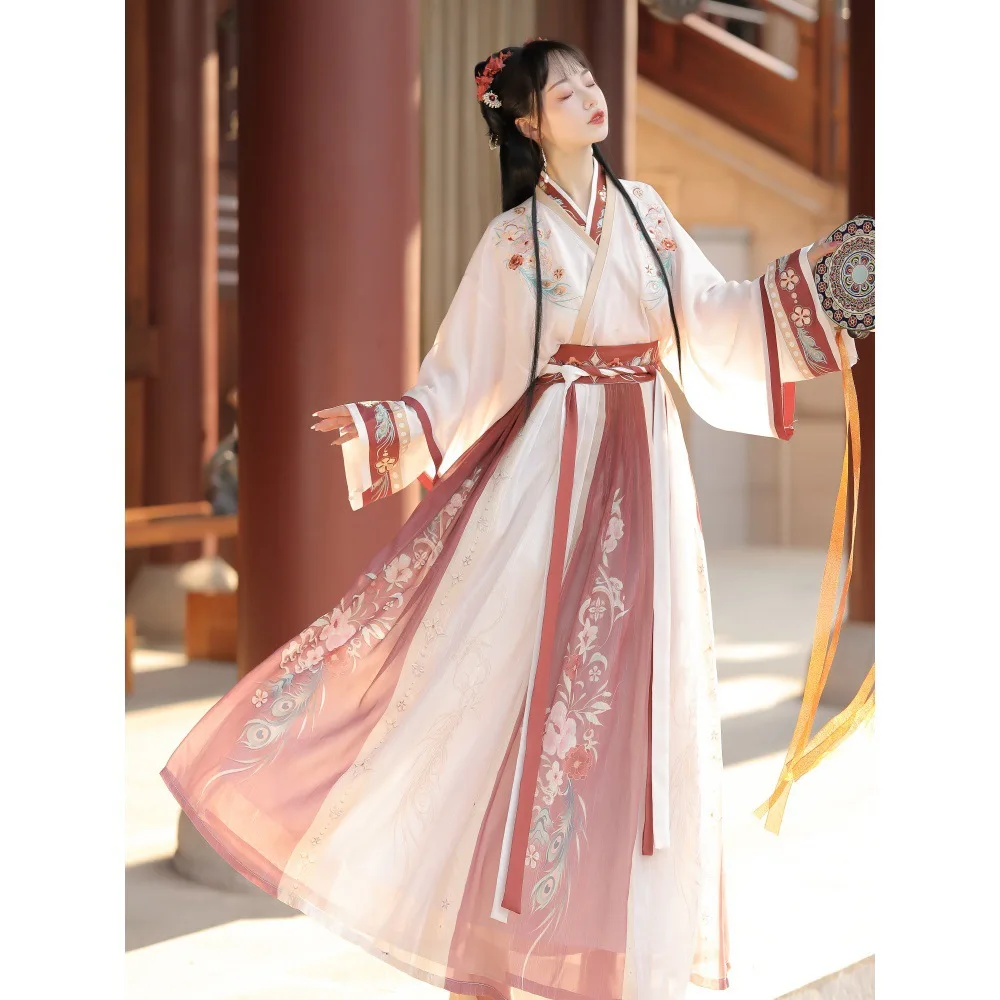 Han Clothing Collar Waist and Dress Chinese Style Female Student Spring Autumn