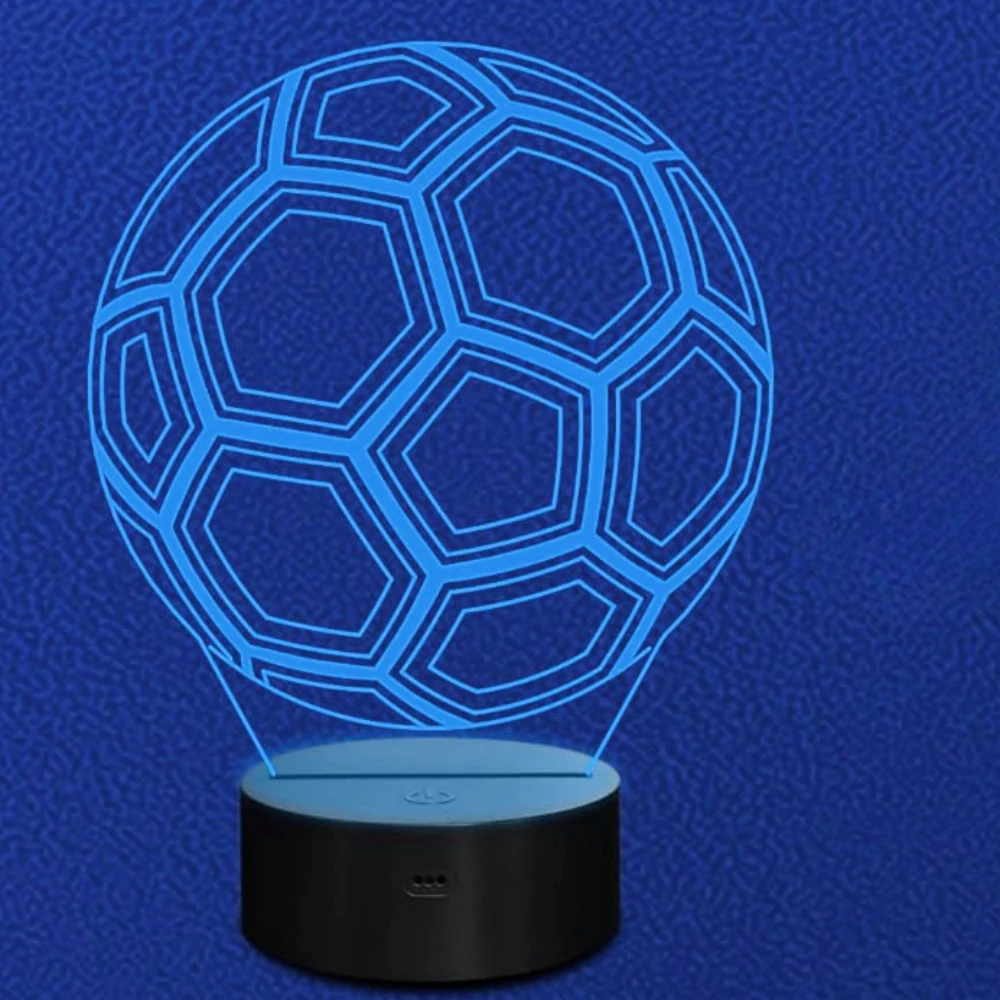 Soccer Ball Night Light for Kids Football 3D Illusion Lamp 7 Colors Changing Room Decor Birthday Christmas Gifts for Boys Teens