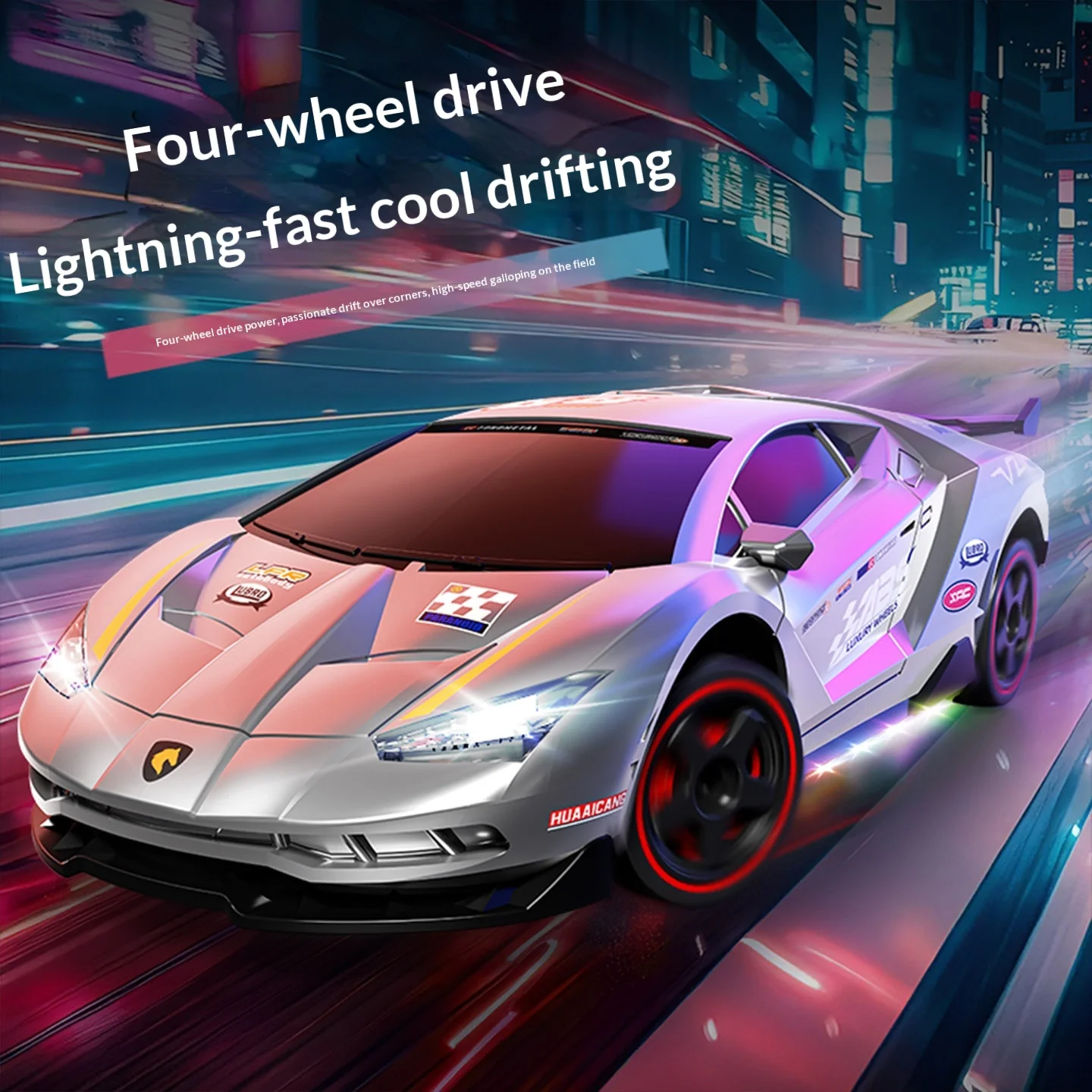 2.4GHz 4WD RC Drift Car with 3 Speed Modes and Adjustable Suspension High Performance Toy Gift for Boys and Kids