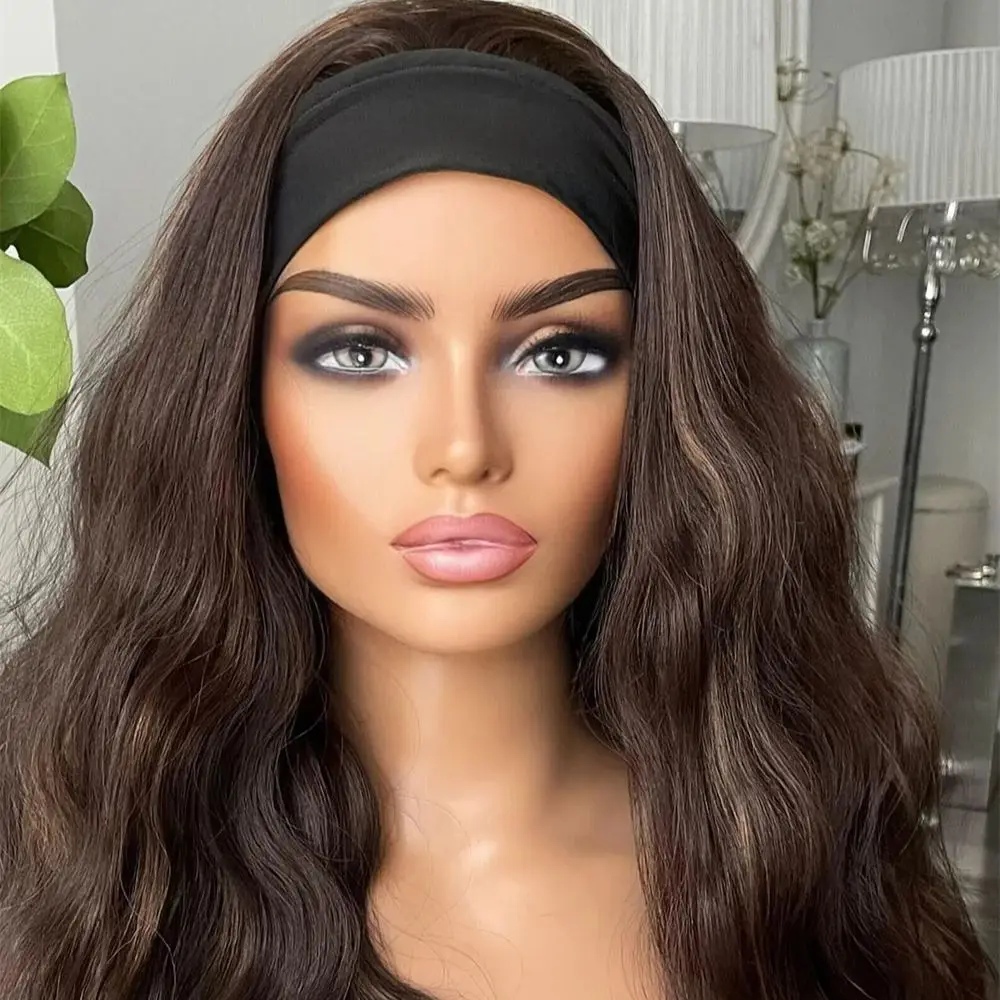 

Soft 28" Long HIghlight Brown Body Wave 5x5 Silk Base Free Part Jewish Human Hair With Bangs HD Lace European Hair Preplucked