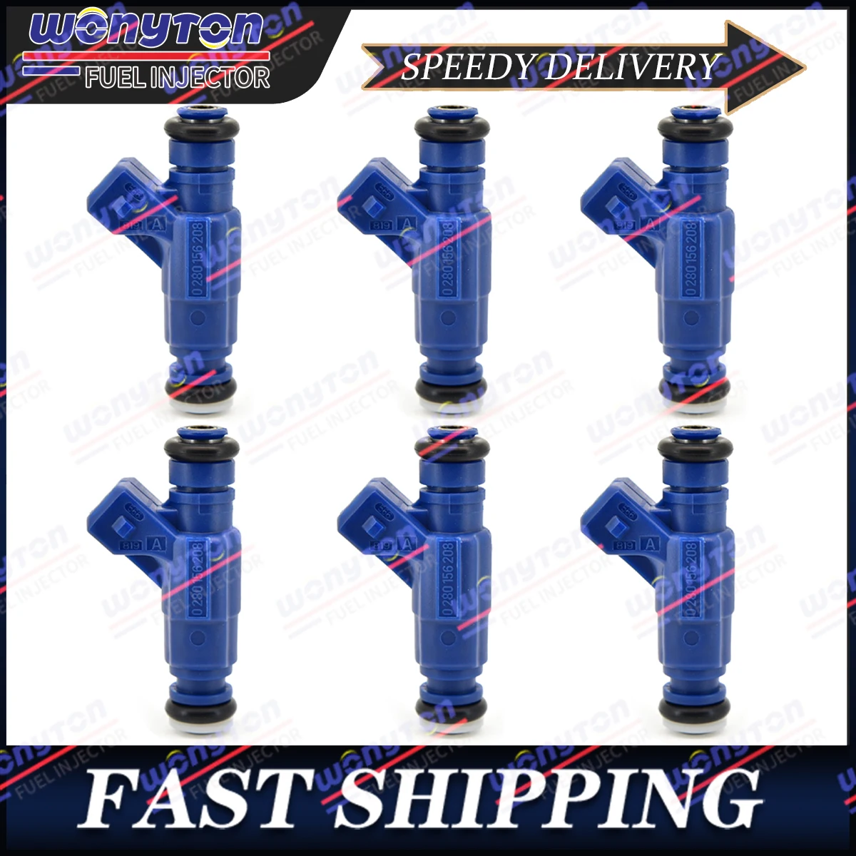 

6PCS OEM Fuel Injectors 0280156208 For Polaris RZR Sportsman Ranger EFI 700 800