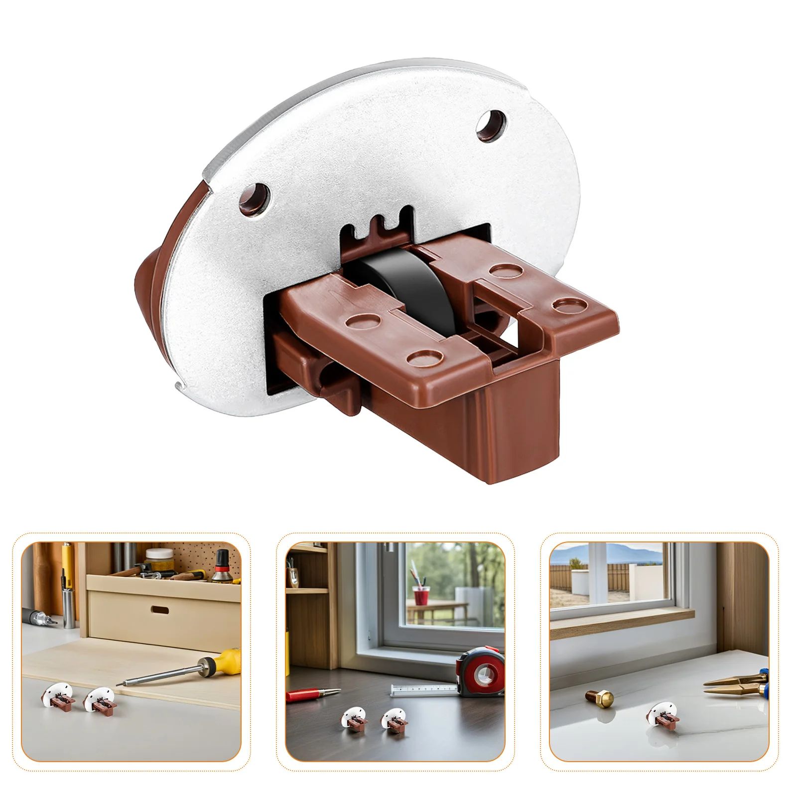 

4 set Slide Replacement Kit 4 Sets Track Guides Smooth Operation Cabinet Drawer Rollers - Drawer Repair Hardware For Kitchen