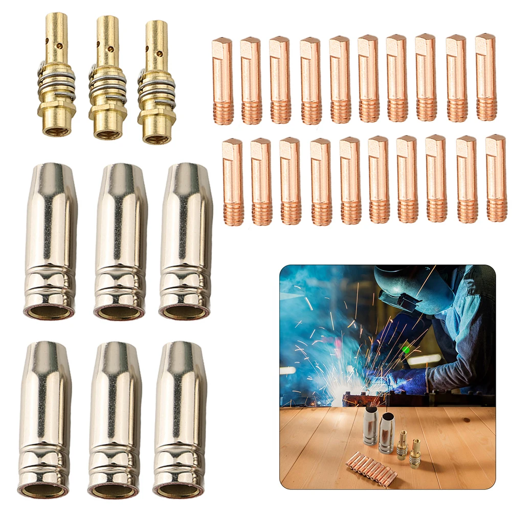 

29 шт., комплект деталей сопла контактного наконечника для 15AK, аксессуары для сварщиков MIG 0,8/0,9 мм, аксессуары для инструментов, профессиональные инструменты, инструмент