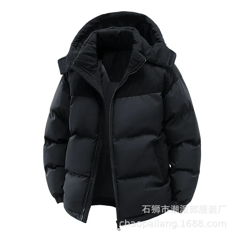 RCotton Coat for Men with Added Insulation, New Winter Style, Thick and Warm Cotton Coat Jacket Men's Jacket