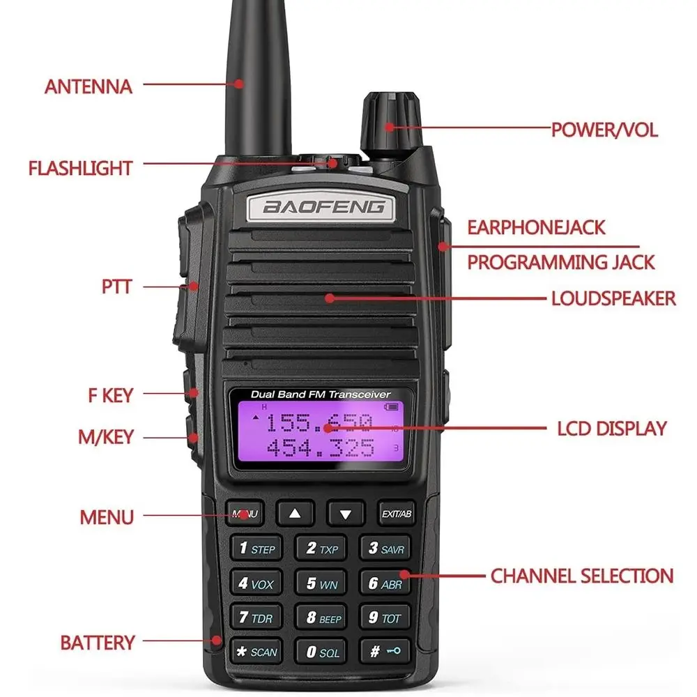 1 قطعة الأكثر مبيعا UV82 5/8 واط Telsiz BAOFENG ثنائي النطاق لاسلكي UV-82 طويلة المدى اسلكية تخاطب