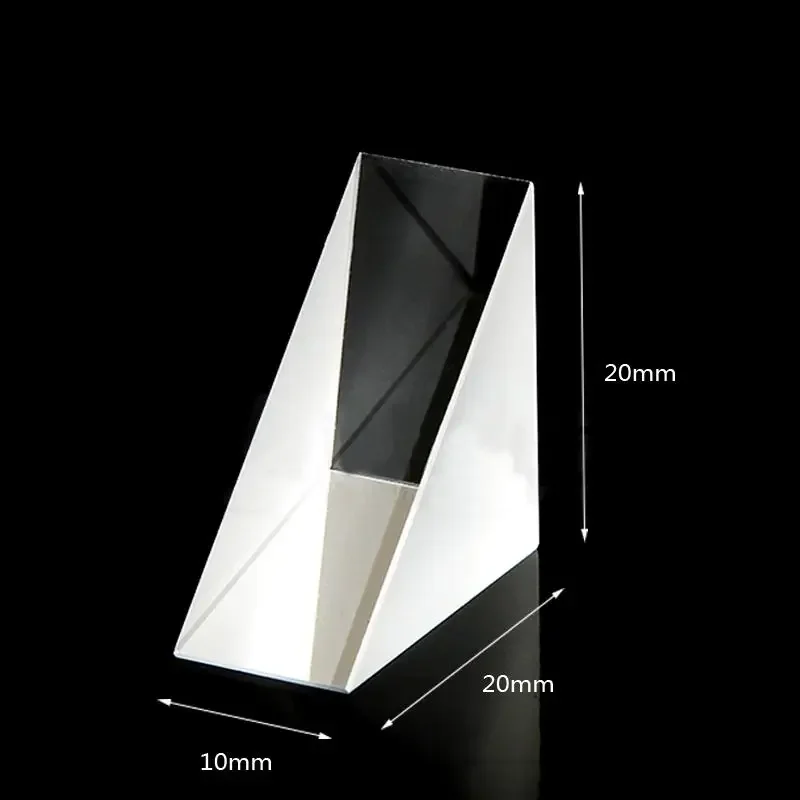 20x20x10mm Optical Glass Triangular Lsosceles Right Angle K9 Prism Lens Light Spectrum Physics Medicine