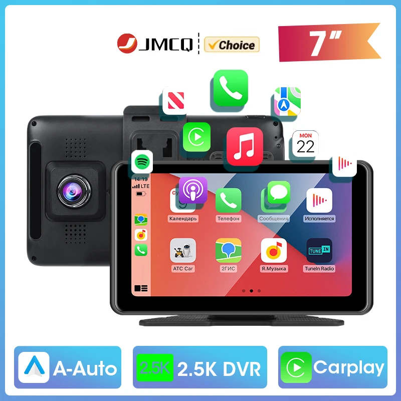 7-Zoll-Smart-Touchscreen-Auto-DVR, kabelloses Carplay und kabelloses Android Auto