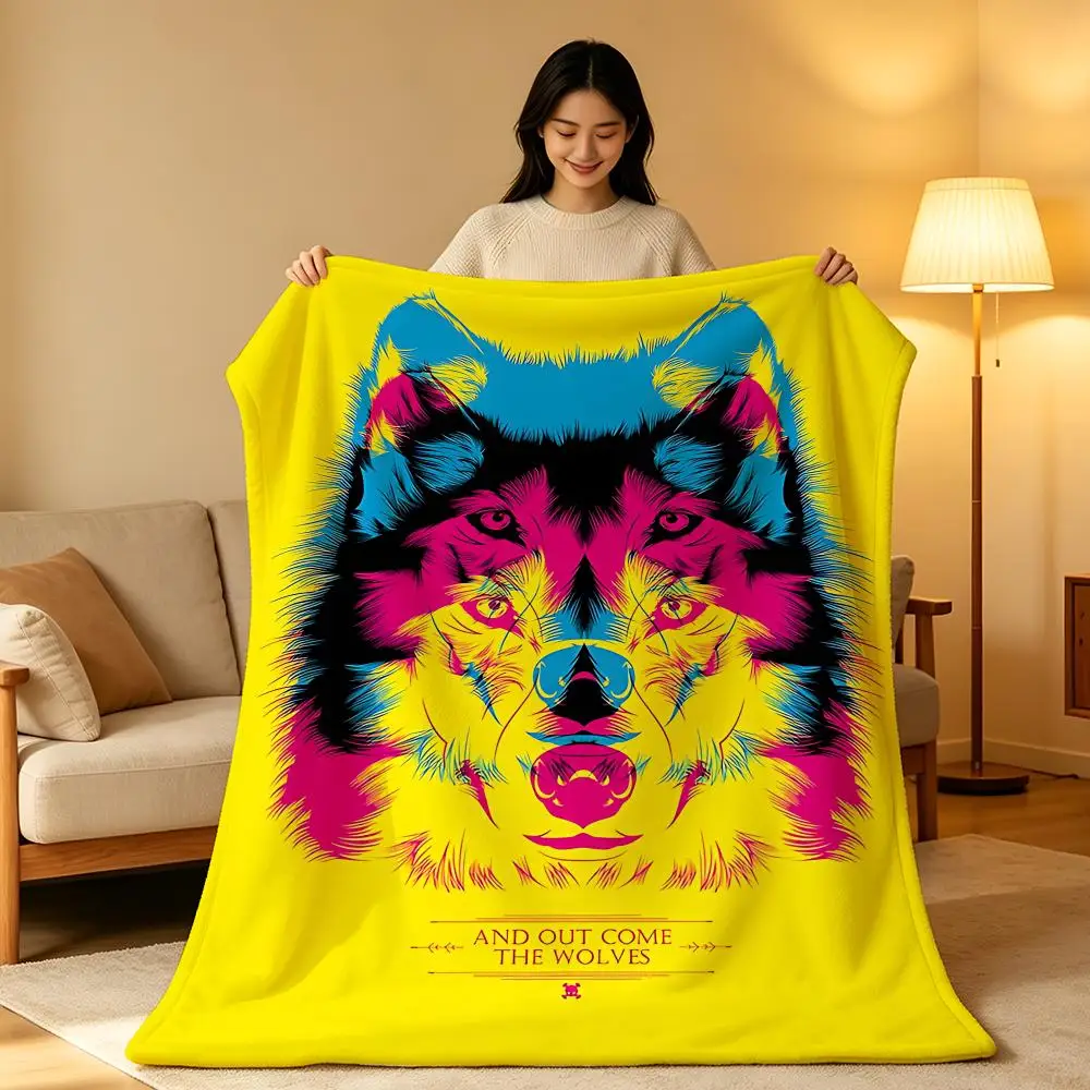 Art Pop A-Andy Warhol Animals Throw Soft Warm Flannel Blanket Lightweight for Sofa Bed Couch Travel Adults