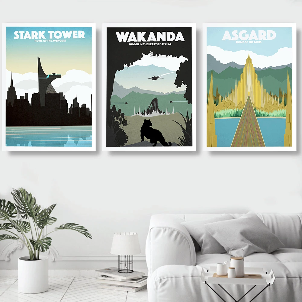Famous Movie Travel Scenery Vintage Landscape Posters and Prints Art Canvas Painting Wall Pictures for Living Room Home Decor
