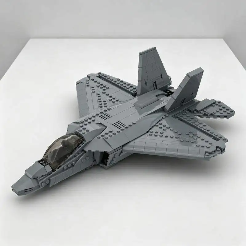 741PCS MOC Modern Stealth Fighter Jet Model Custom Puzzle Architecture Aircraft DIY Assembly Building Blocks Display Gift
