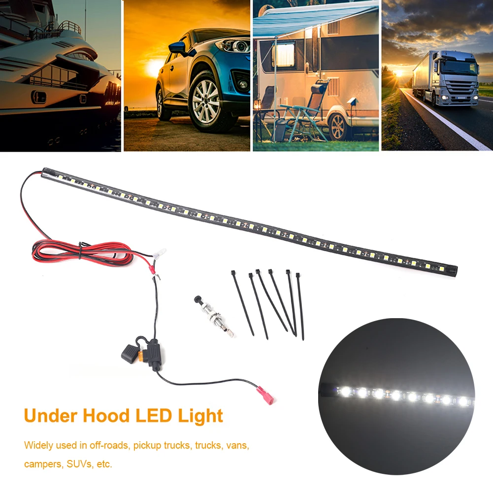 White Under Hood LED Light With Automatic On/off -Universal Led Lights For Vehicles Under Hood Engine Repair Trunk Light Strips