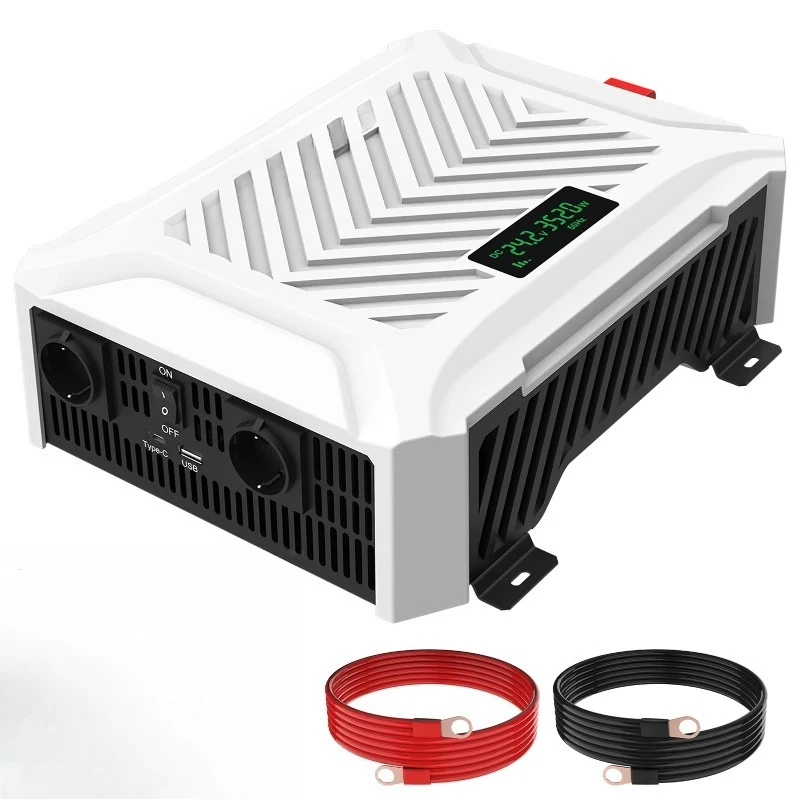 3500W 24V high efficiency pure sine wave inverter European plug solar inverter, suitable for off-grid solar systems