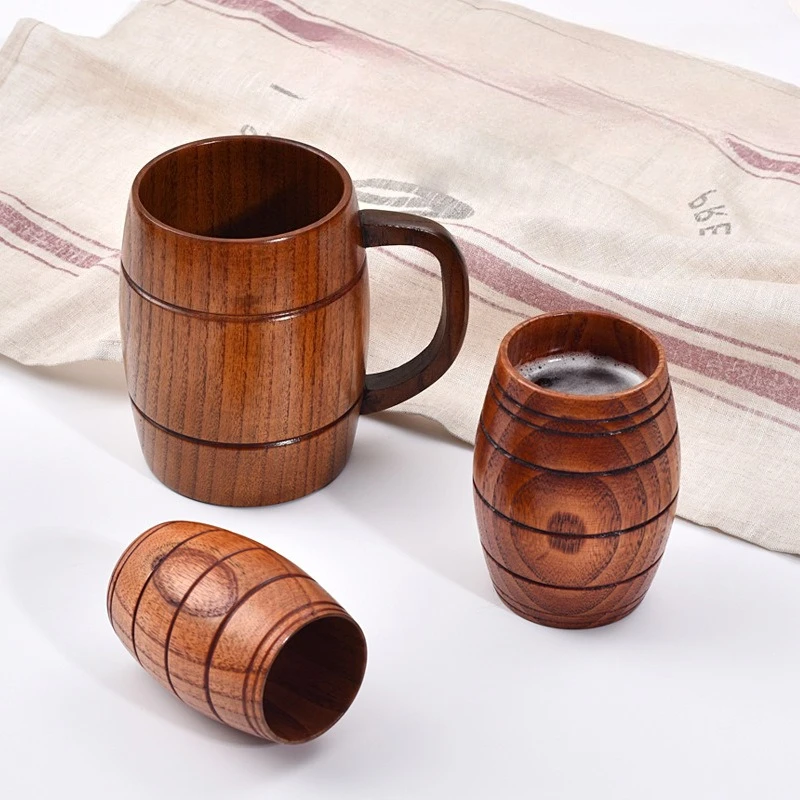 

Creative Jujube Wood Mug Wooden Beer Cup for Hotel Restaurant Home Milk Tea Coffee Drinking