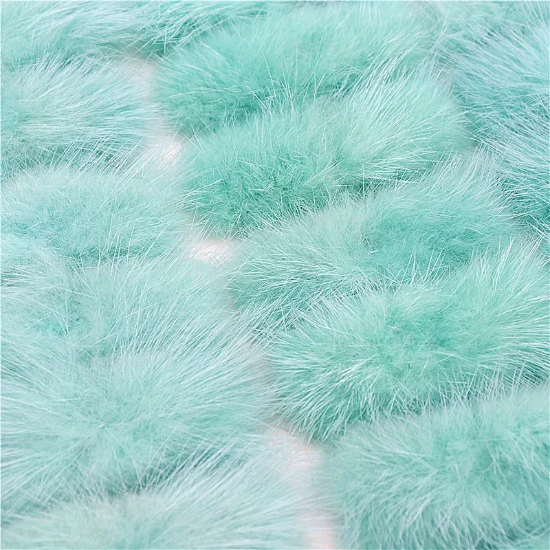 Wholesale Natural Mink Fur Pompones 3x7cm Fur Bowknot Soft Pompoms Ball DIY Pom Pom Handmade Headdress Clothing Hats Supplies