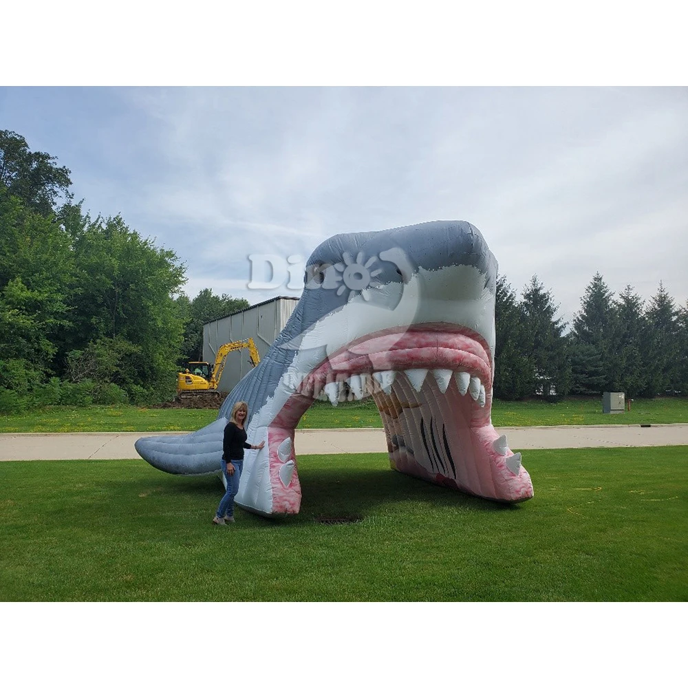 Factory Direct  Size Outdoor Animal Model Inflatable Shark Tunnel Entrance For Sport