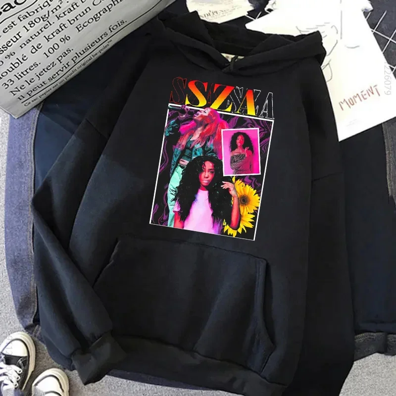 كنزة صوفية مطبوعة للأيام الجيدة من SZA ، كنزات بغطاء رأس بجولة حفلات موسيقية ، كنزة صوفية جمالية عتيقة بأكمام طويلة ، كنزة صوفية للشارع ، رجال ونساء ، خريف