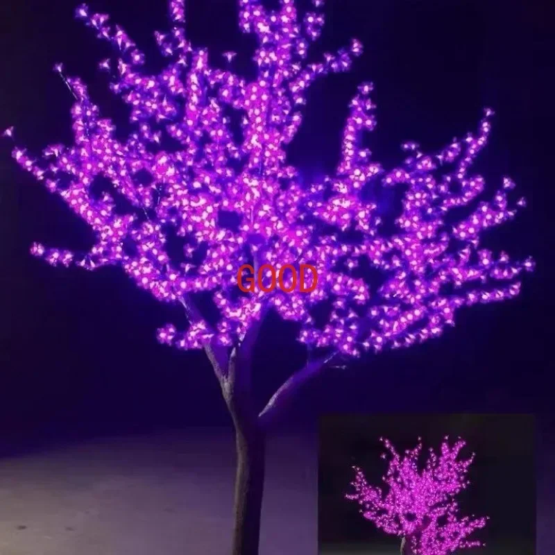 2m led simulation cherry blossom tree Christmas tree landscape courtyard light Outdoor waterproof restaurant Hotel decorative