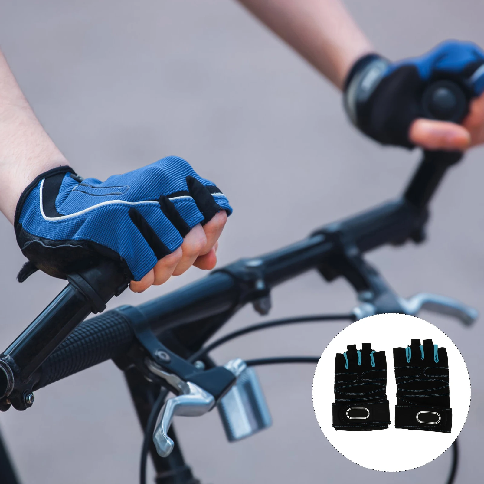 

Sports Half Finger Gloves Fitness Riding Shock-absorbing Anti-slip Cloth Material Breathable Elastic Half-finger Design Weight