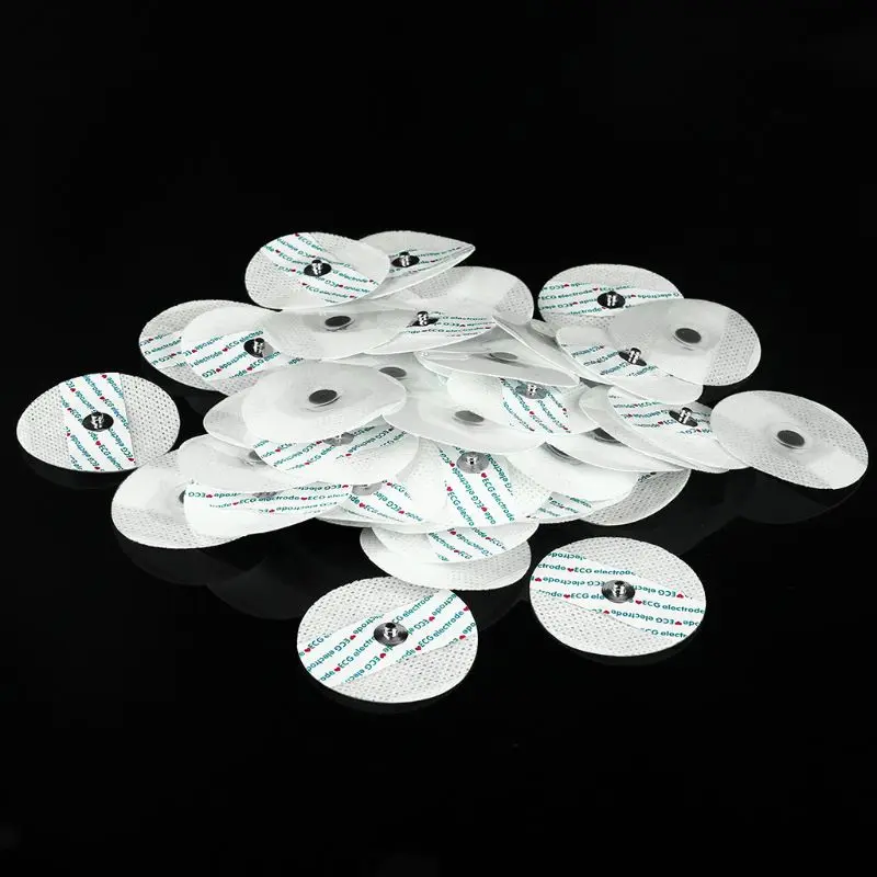 2024 New 50pcs ECG Electrode Patch for Electrocardiograph Fittings Wire ECG poster Circular Electrode Adult Non-woven cloth