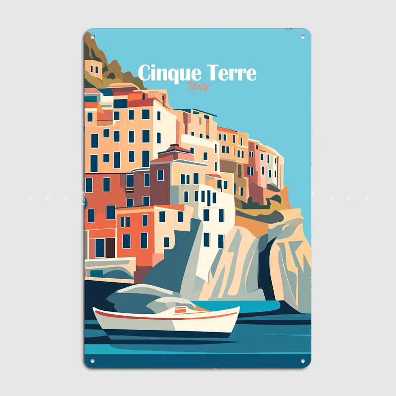 Cinque Terre Italy Travel Poster Metal Sign Life Wall Custom Bedroom Indoor Home Wall Decor Posters Room Decoration