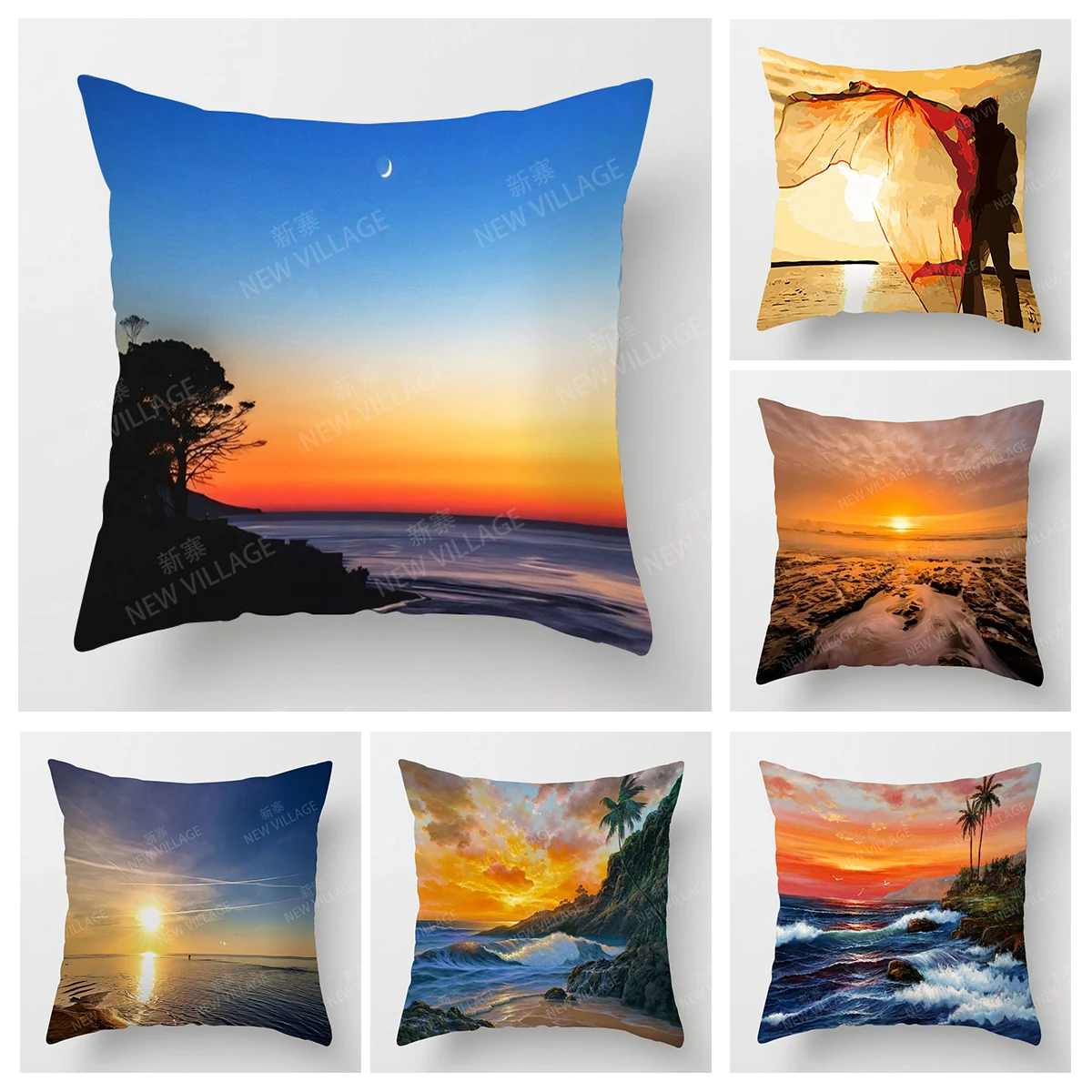 غير المؤطرة غرفة المعيشة المنزلي الديكور وسادة تغطي خمر النفط اللوحة نمط رمي وسادة غطاء 45*45 المخدة 40x40 سنتيمتر 50x50