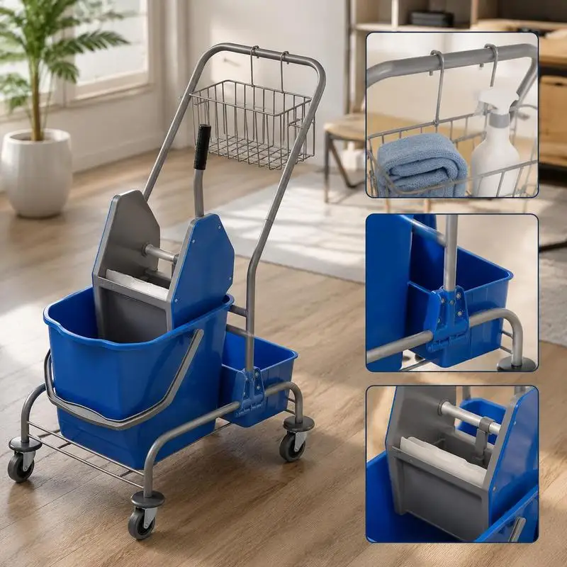 Poignée ergonomique chariot de nettoyage professionnel