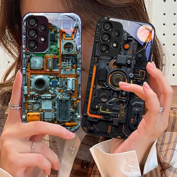 מכשיר מכני שחור עבור גלקסיה s10 4 גרם s20 11e 30 s21 22 s24 Fe pro s23 אולטרה 5g s9 אולטרה 5 גרם טלפון זכוכית מזג