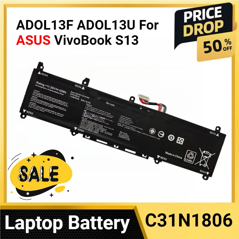 

C31N1806 Аккумулятор для ноутбука S330FA V330FN R330UN I330FN S330UA X330UN K330FA ADOL13F ADOL13U для ASUS VivoBook S13