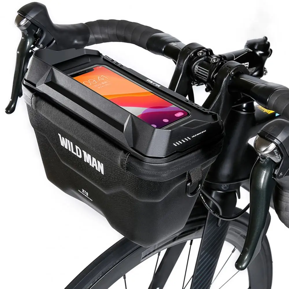 Hard Shell Press Resistant Quick Release Water Resistant Handlebar Phone Bag Bike Handlebar Bag for Bike