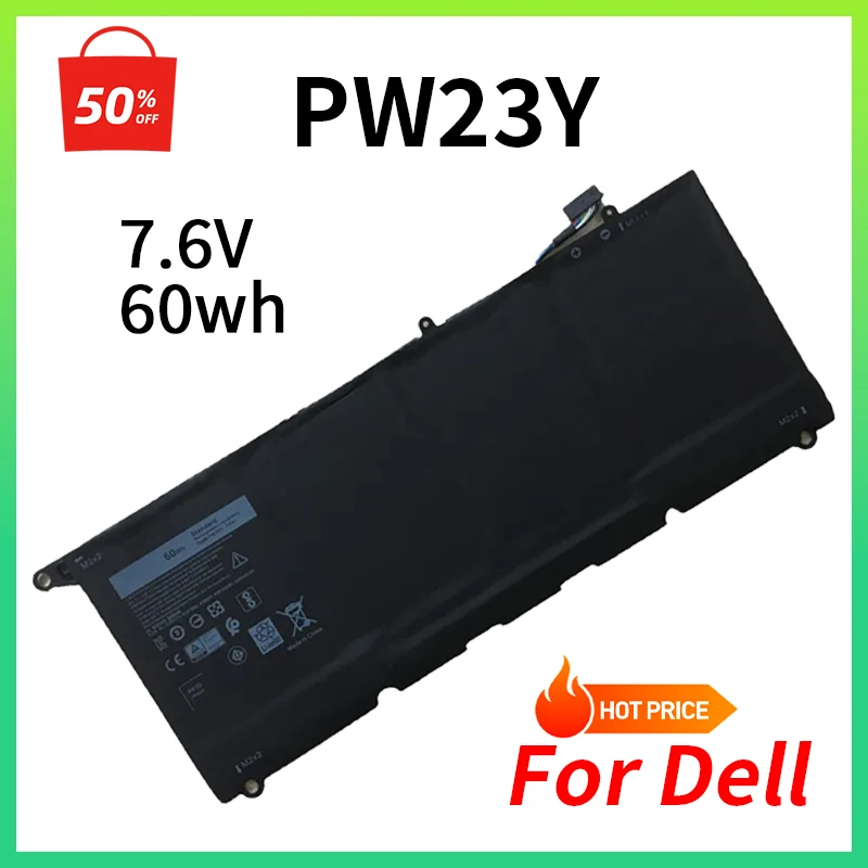 

100% новый аккумулятор для ноутбука Dell XPS 13 9360 Series 13-9360-D1505G, D1605G, D1509, D1609G, D1605T, 3591SLV, 60Wh PW23Y TP1GT RNP72