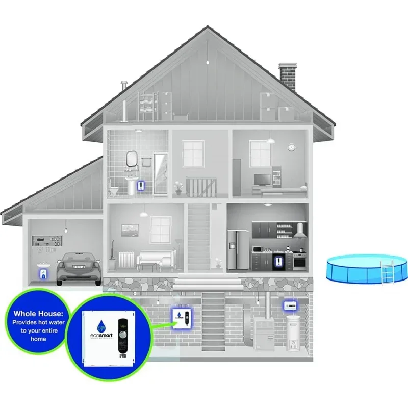 QWEco 27 เครื่องทําน้ําอุ่น tankless,ไฟฟ้า,27-kw-ปริมาณ 1,17x17x3.5