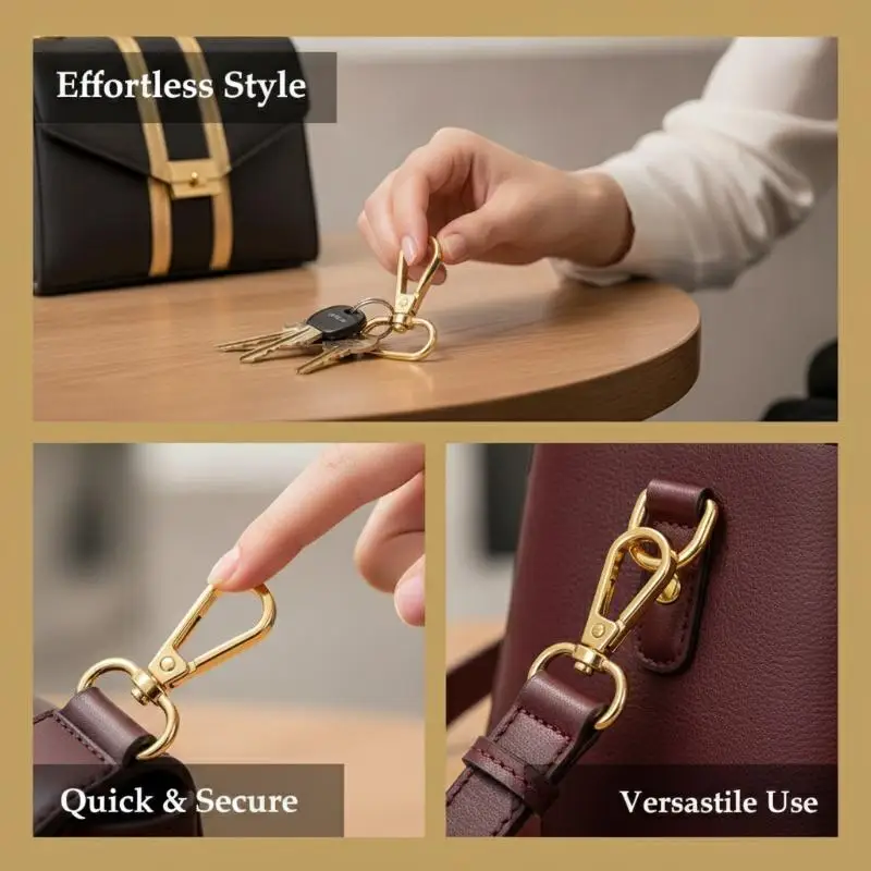10 Stück Zinklegierungs-Drehkarabinerhaken mit robuster, rostfreier Struktur für DIY-Taschenherstellung, Schlüsselanhänger, Lanyard- und Bastelprojekte – Detail 8