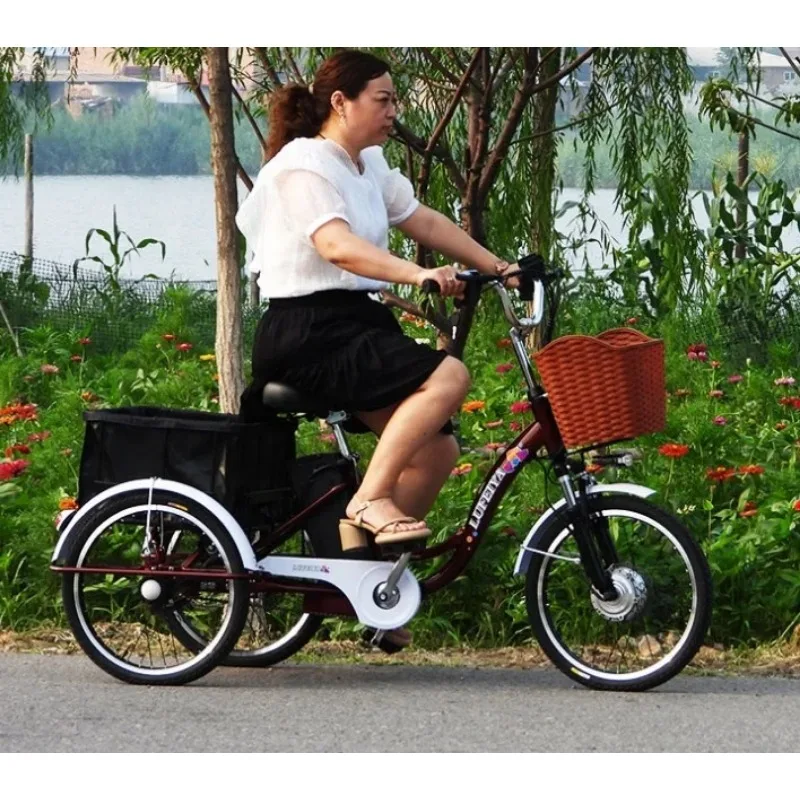 2026 Old Elderly Three Wheel Trike Heavy Load Adult 350W Cheap Cargo Bike Bicycle City 3 Wheel Electric Tricycles Motorcycle - view 5