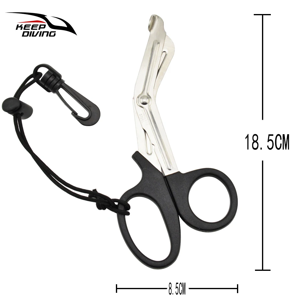 1 pcs Diving Scissors Outdoor Tactical Gauze Scissors Household portable stainless steel scissors medical, veterinary, fishery