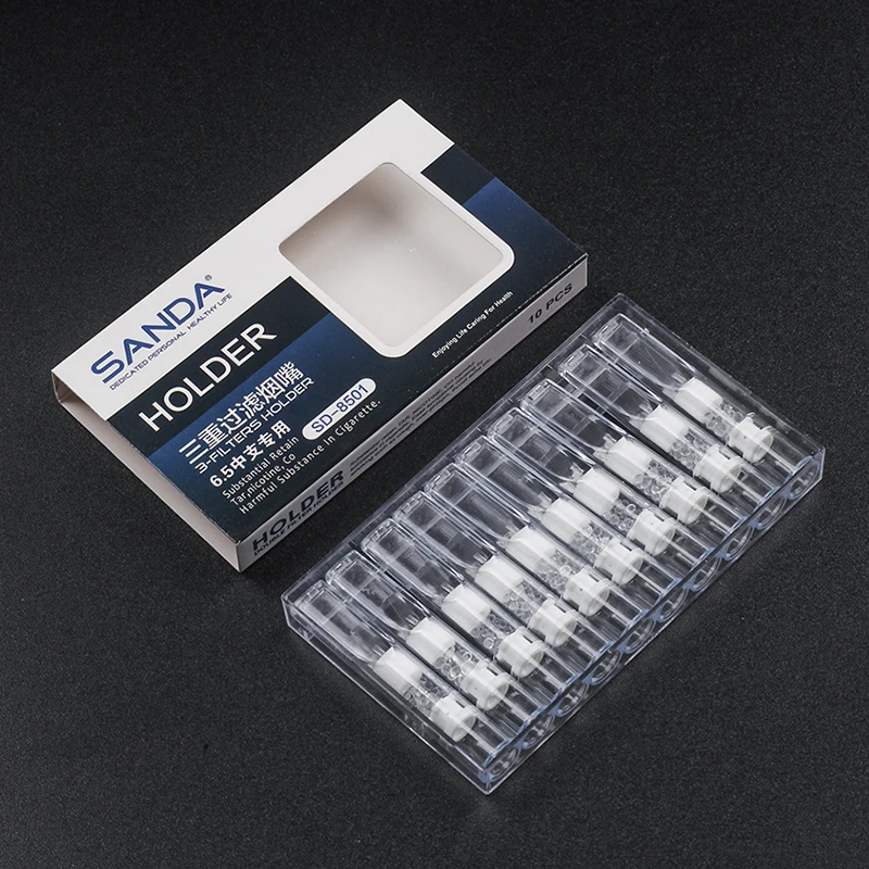 

30pcs Reduce Tar And Nicotine Cigarette Filters Disposable Cigarette Holder For 6mm Slim Size Woman And Men Cigarette SD-8501