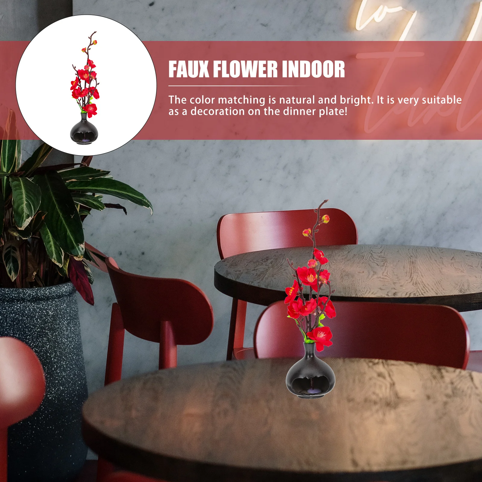 

Sushi Plate Flower Ornament Simulated Plum Blossom Artificial Sushi Dish Decor Japanese Serving Plate Decoration