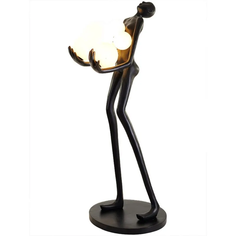 

Humanoid art sculpture large floor ornament modern simple creative home living room light luxury decorative floor lamp