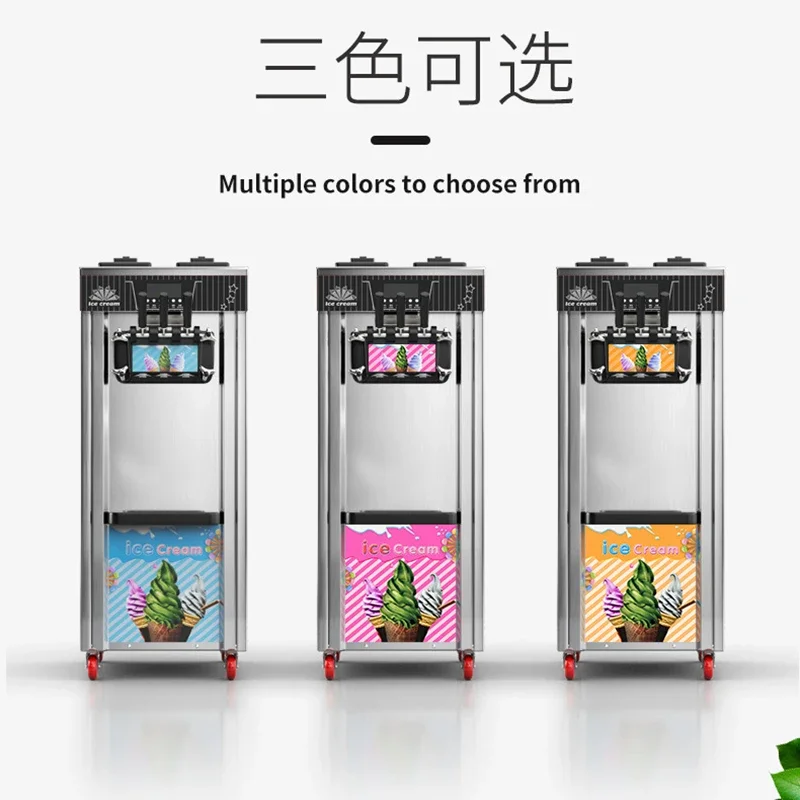 

Commercial Snack Equipment Stainless Steel Soft Serve Ice Cream Maker for Various Flavors