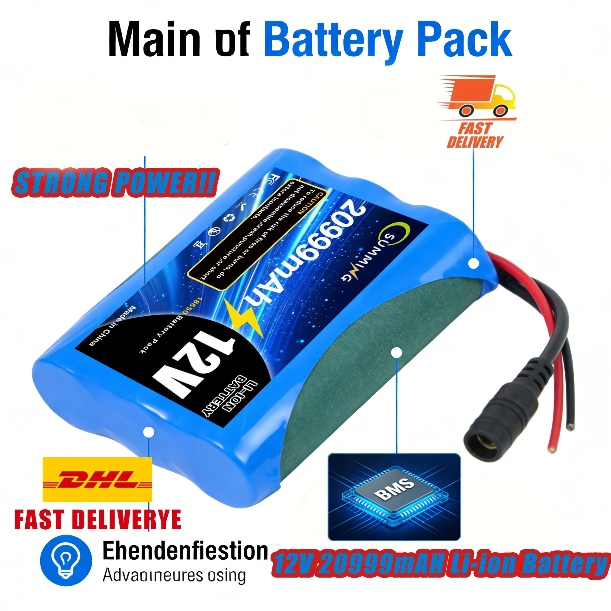 

12.8В 20000мАч 3S литиевая батарея ️ Аккумуляторная батарея 12В 20Ач, 100% новая, перезаряжаемая, солнечная ️ Комплект: Аккумулятор + зарядное устройство