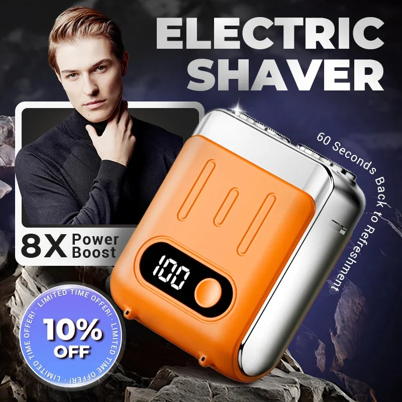 Mini Double Head Electric Shaver USB Rechargeable Waterproof Travel Rotary Razor Portable Men Hair Beard Trimmer Electric Razor
