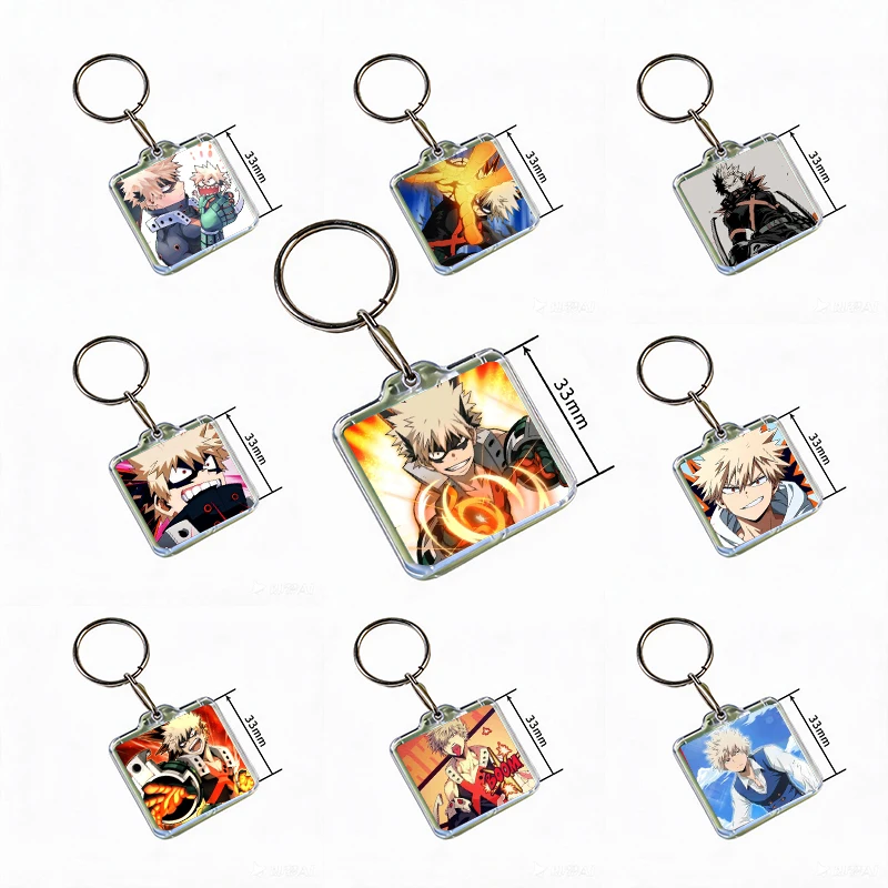 Cartoon Character Katsuki Acrylic Keychain Handmade Hanging for Clothes Backpack Decoration Accessories Gifts with Friends