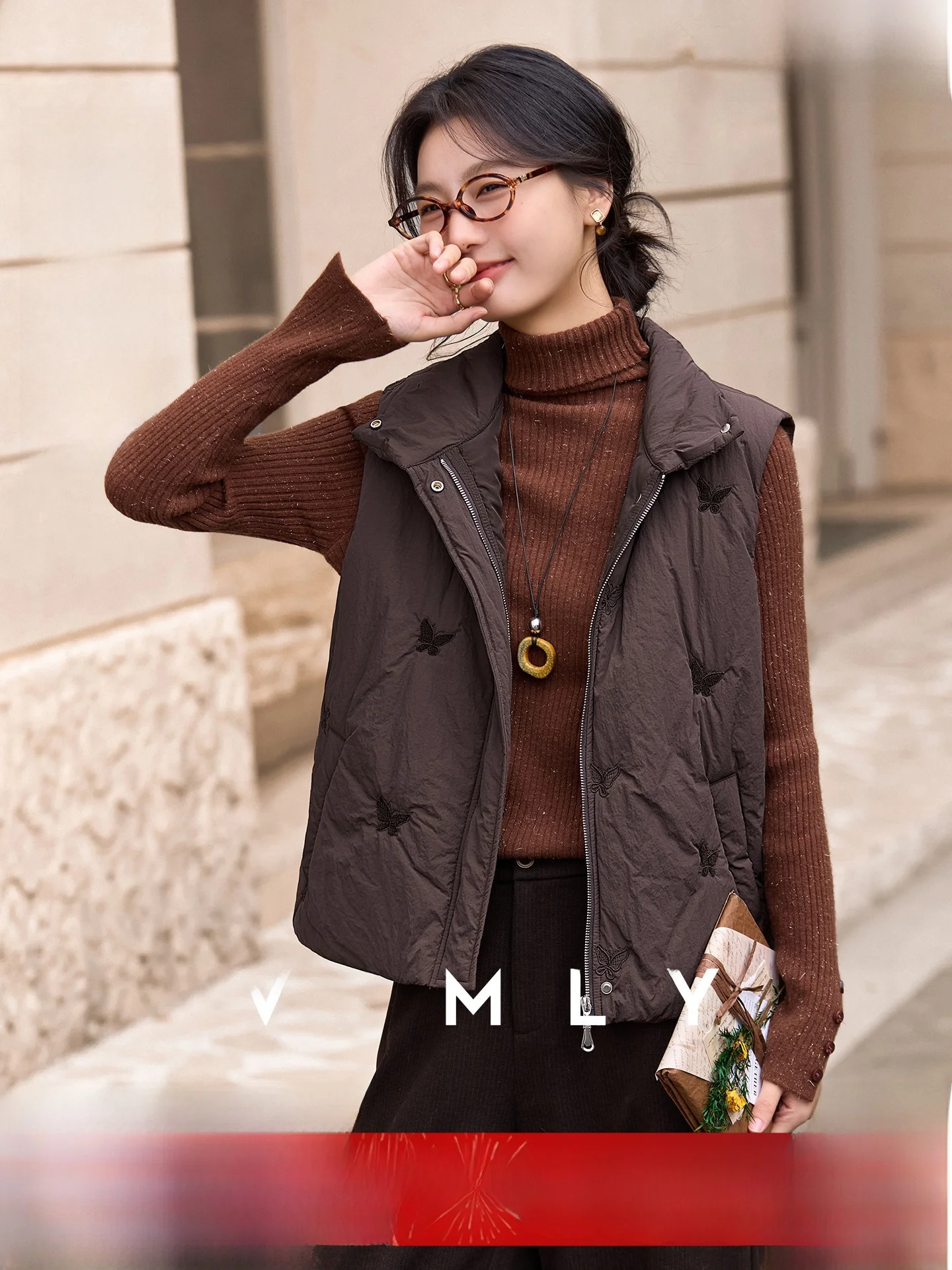 

Утепленный хлопковый жилет с вышивкой и воротником-стойкой для женщин, зимний, новый, бренд Vimal