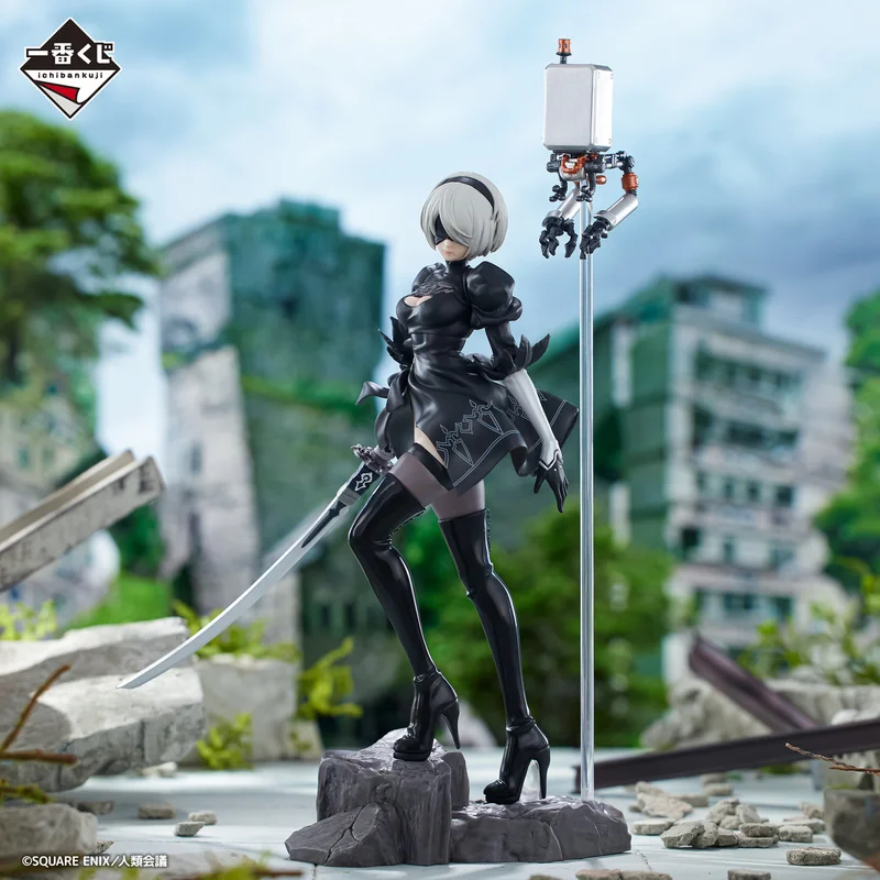 In Stock Bandai NieR:Automata Ver1.1a Ichiban KUJI Yorha No. 2 Type B Anime 2B Figure PVC Boxed Model Dolls Toy Gift