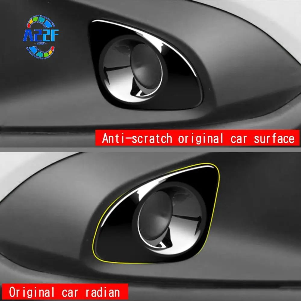 

A22F-For Toyota Corolla Cross 2021 2022 Glossy Black Front Fog Light Lamp Cover Trim Foglight Bezel Decoration Frame