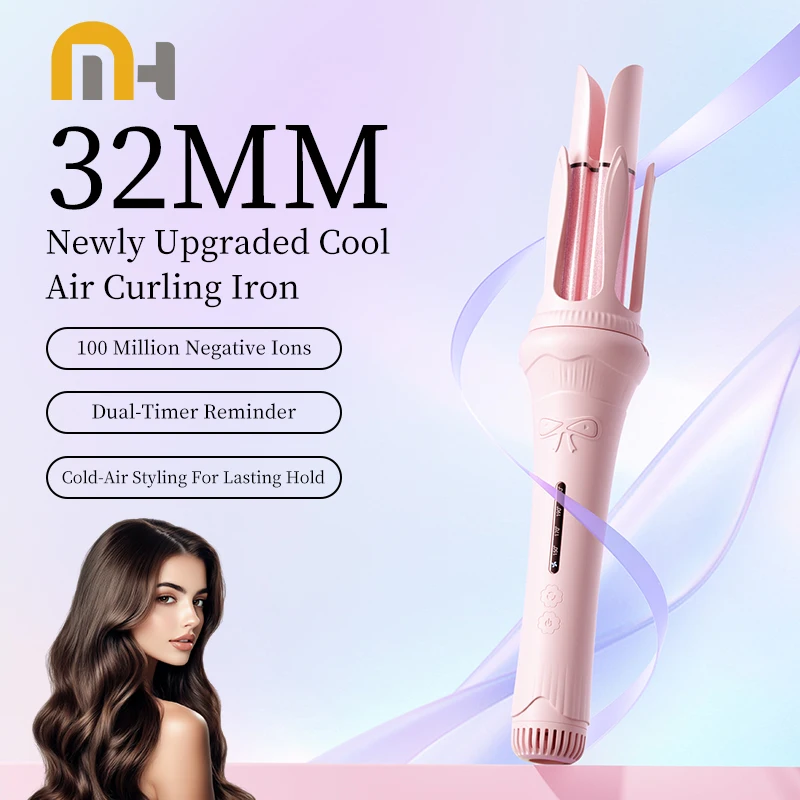 

32mm Automatic Curling Iron Wand & Negative Ion-4 Temperature Settings Ceramic Coated Barrel for Long Lasting Curls Hair Styling