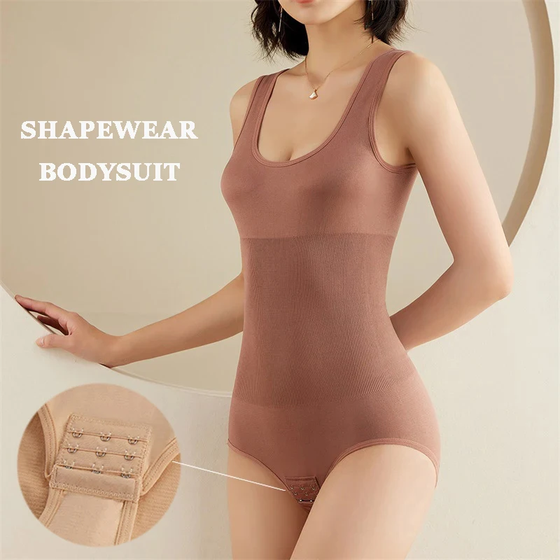 Large Size One Piece Body Shapewear Bodysuit Waist Trainer Women’s Corset Seamless Abdomen Pant Crotch Buckle Slimming Underwear