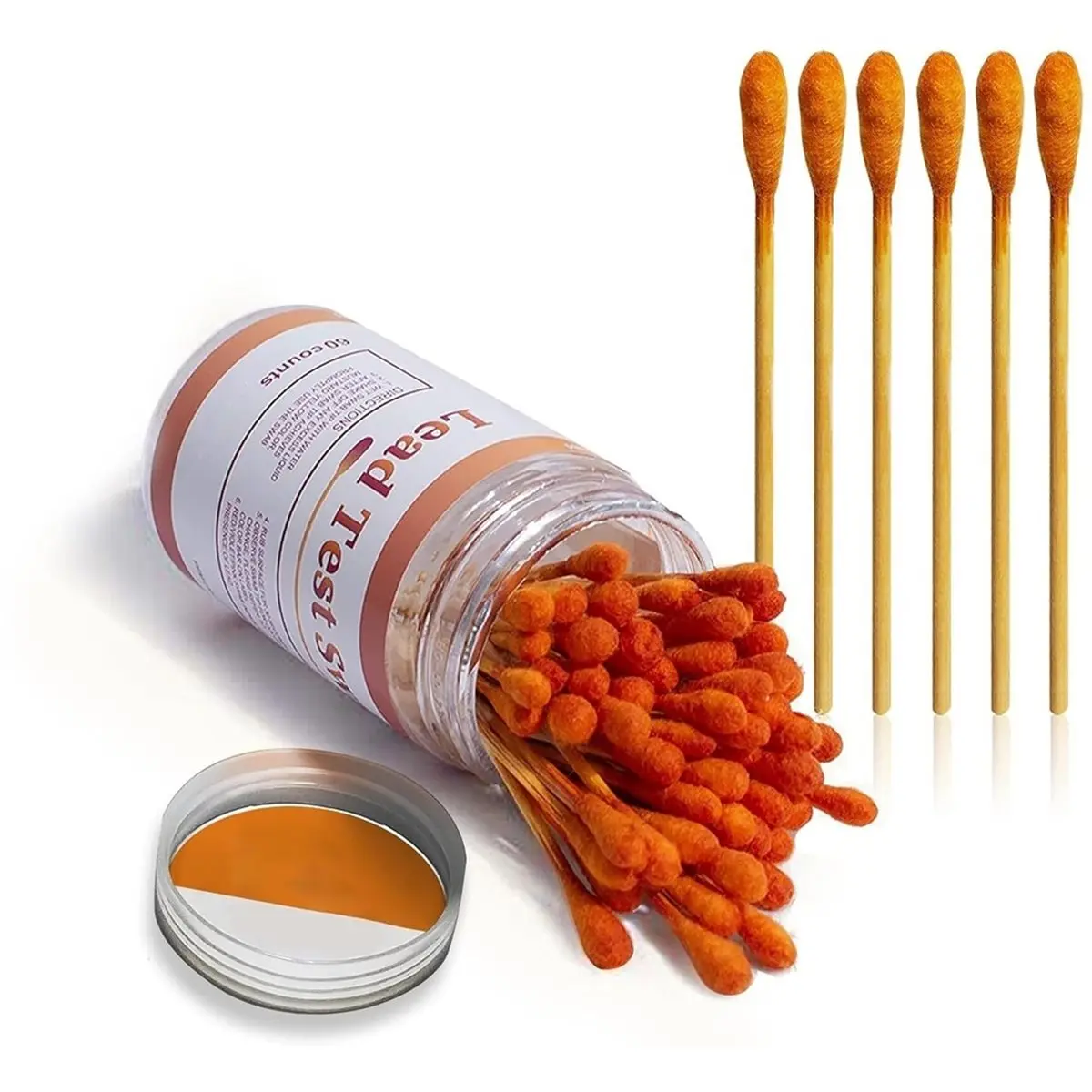 A1760K Lead Test Swab Kit (120PCS Home Testing Swabs) 30s Results, Dip in Water, Home Use for Painted, Jewelry, Ceramics, Wood S