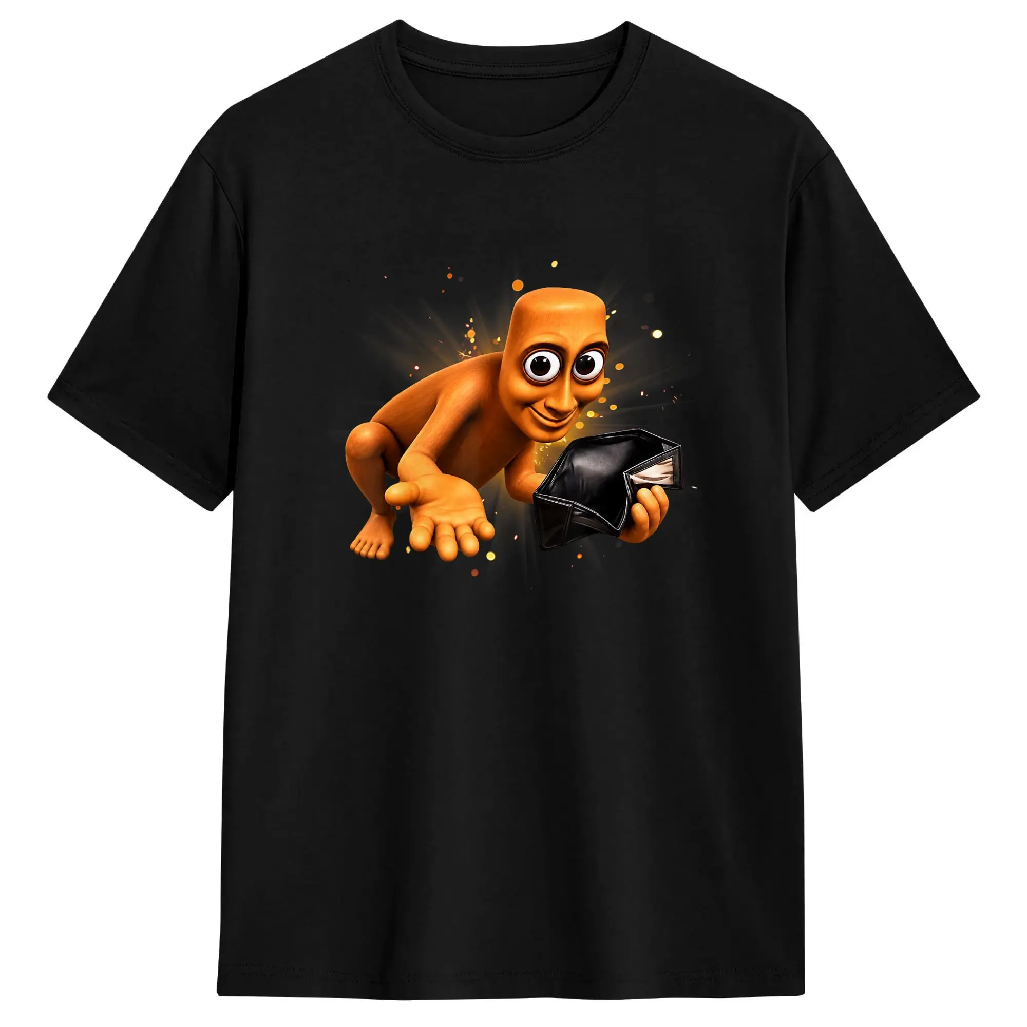 Casual T Shirt Summer Funny Tung Tung Sahur Empty Wallet Brainrot Meme Novelty T-Shirts  Cotton Tee Shirt for Adult Awesome Tees